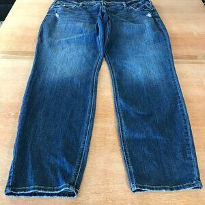 Silver Boyfriend Jeans Women 42x30 Blue Mid Rise Distressed Medium Wash Stretch